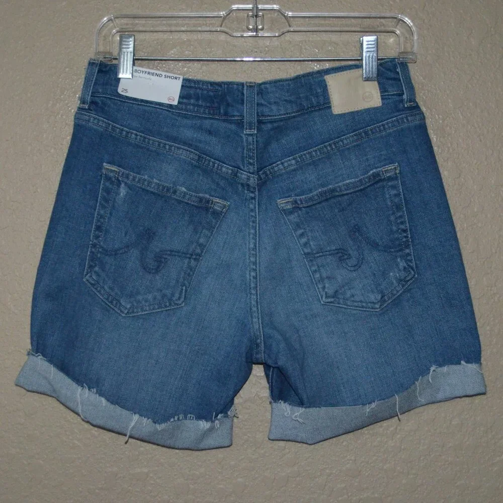 NWT $178 AG Adriano Goldschmied Ex-Boyfriend Mid Rise Bermuda Shorts